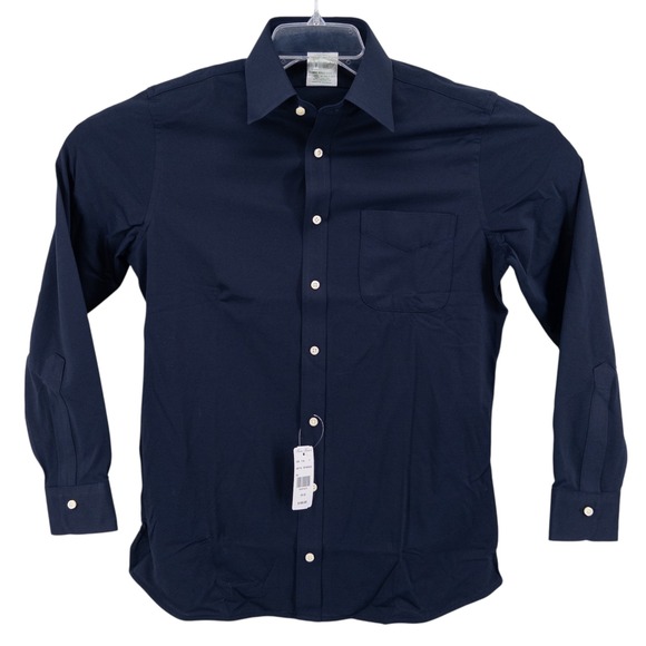 Brooks Brothers Milano Fit Ultrafine Japanese Knit Shirt Men 15-32 Navy  Blue NWT
